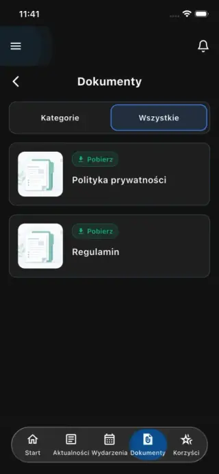 Dokumenty: Regulamin w telefonie