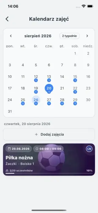 Kalendarz: Terminy zajęć